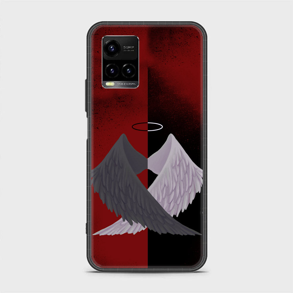 Vivo Y21 - Angel Wings 2.0 Series - Premium Printed Glass soft Bumper shock Proof Case
