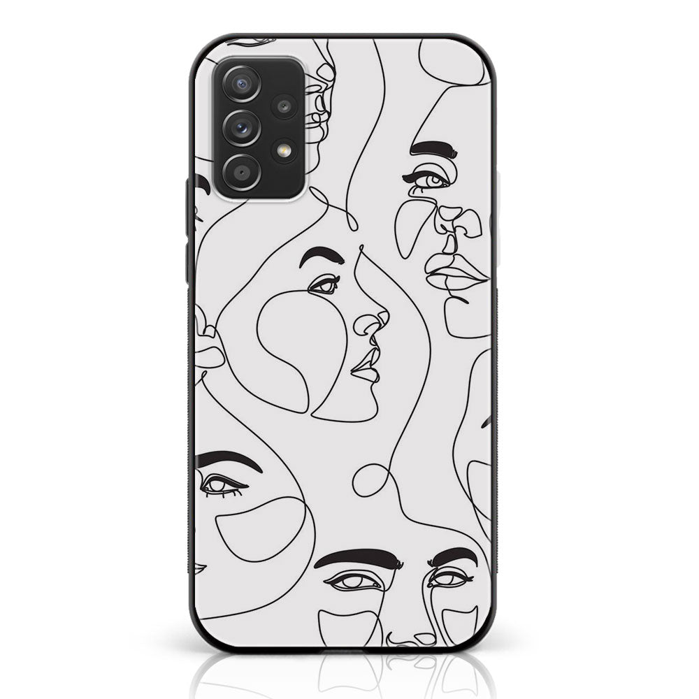 Samsung Galaxy A52 5G - Girls Line Art Series - Premium Printed Glass soft Bumper shock Proof Case