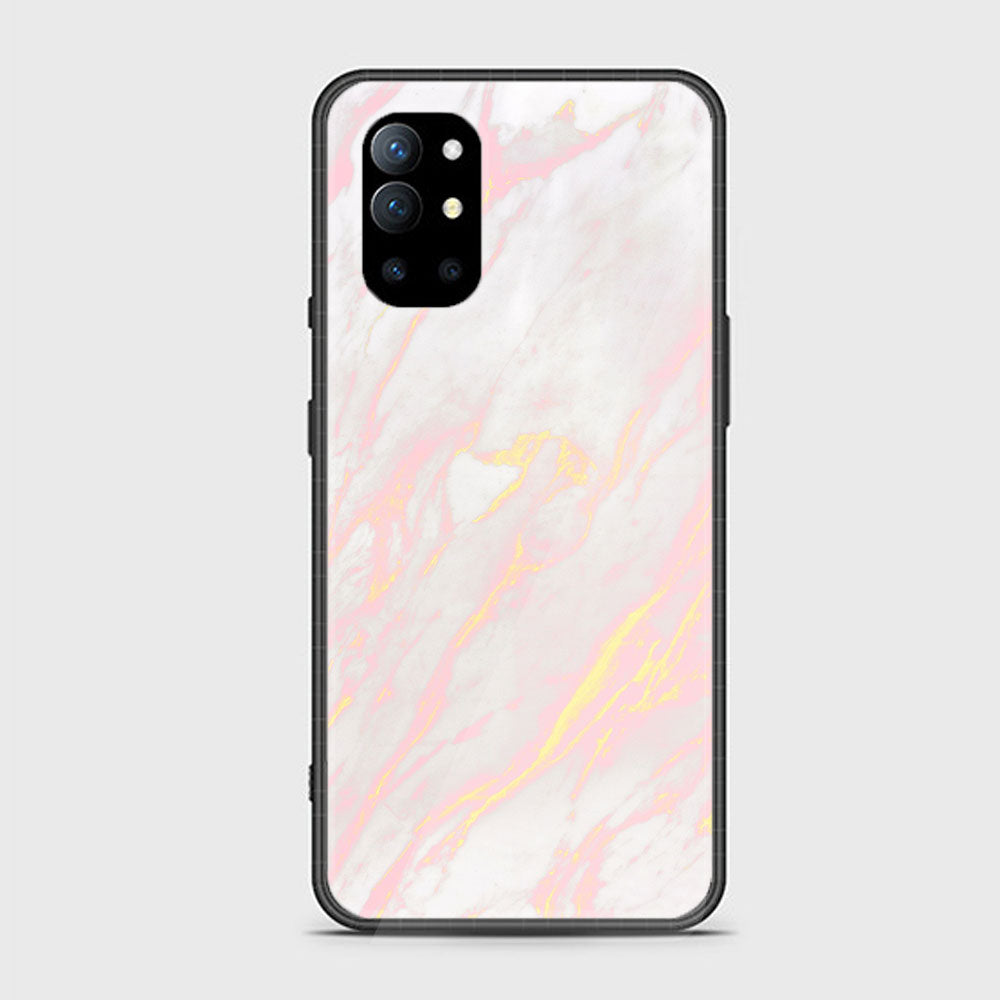 OnePlus 9R - Pink Marble Series - Premium Printed Glass soft Bumper shock Proof Case