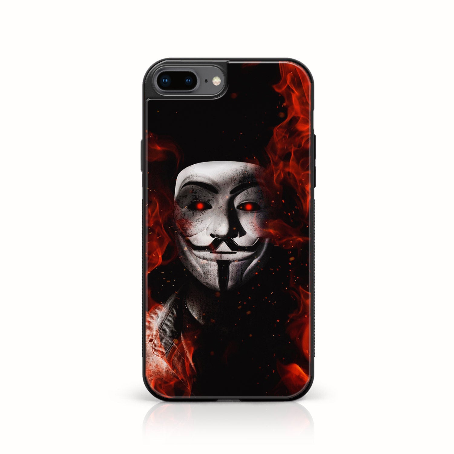 iPhone 8 Plus - Anonymous 2.0   Series - Premium Printed Glass soft Bumper shock Proof Case
