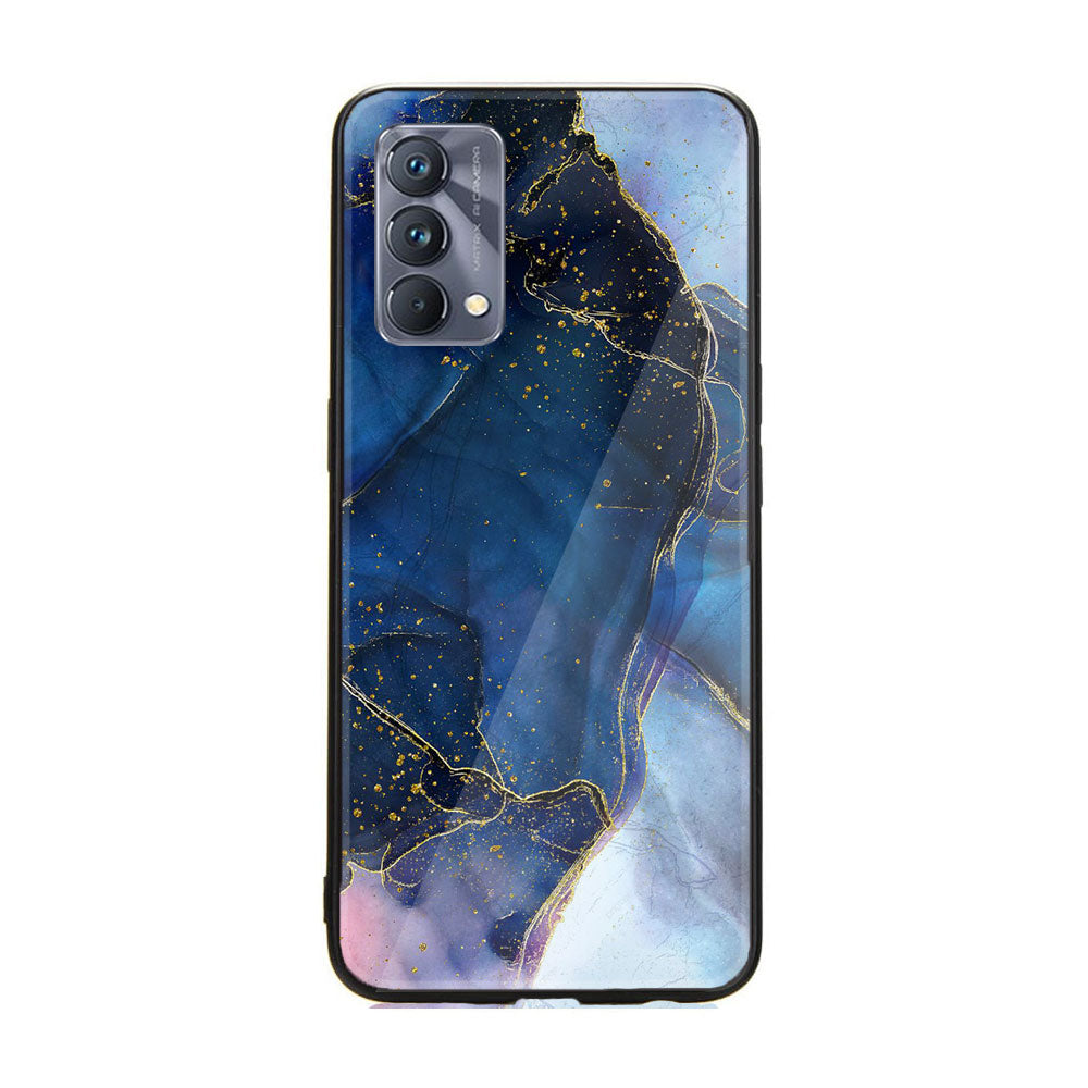 Realme GT Master Edition Blue Marble Series  Premium Printed Glass soft Bumper shock Proof Case