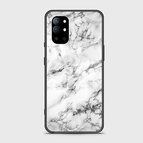 OnePlus 9R/8T - White Marble Design 8- Premium Printed Glass soft Bumper shock Proof Case CS-10745