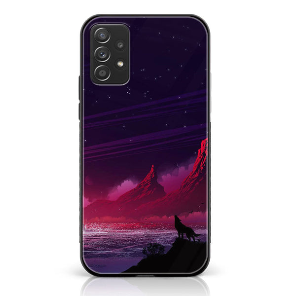 Samsung Galaxy A72 4G - Wolf Design 7 - Premium Printed Glass soft Bumper shock Proof Case CS-17603