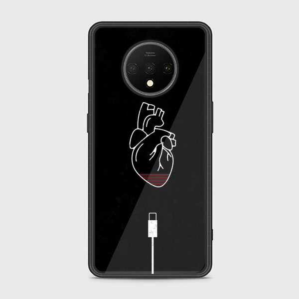 OnePlus 7T Heart Design 8 Premium Printed Glass soft Bumper shock Proof Case CS-20503