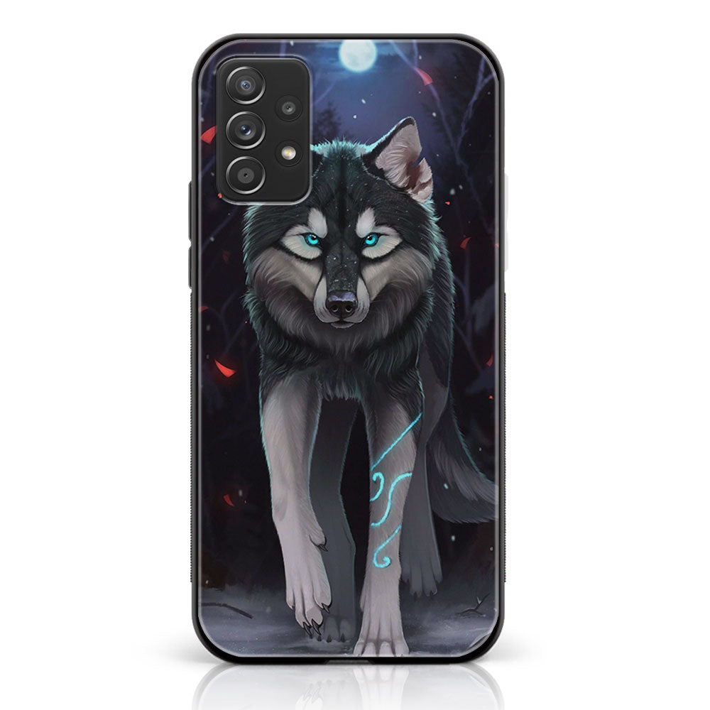 Samsung Galaxy A73 - Wolf Series - Premium Printed Glass soft Bumper shock Proof Case