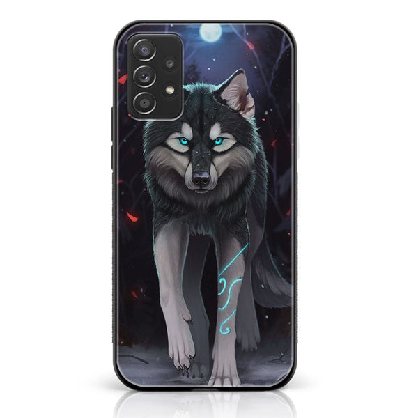 Samsung Galaxy A73 - Wolf Design 8 - Premium Printed Glass soft Bumper shock Proof Case CS-17443