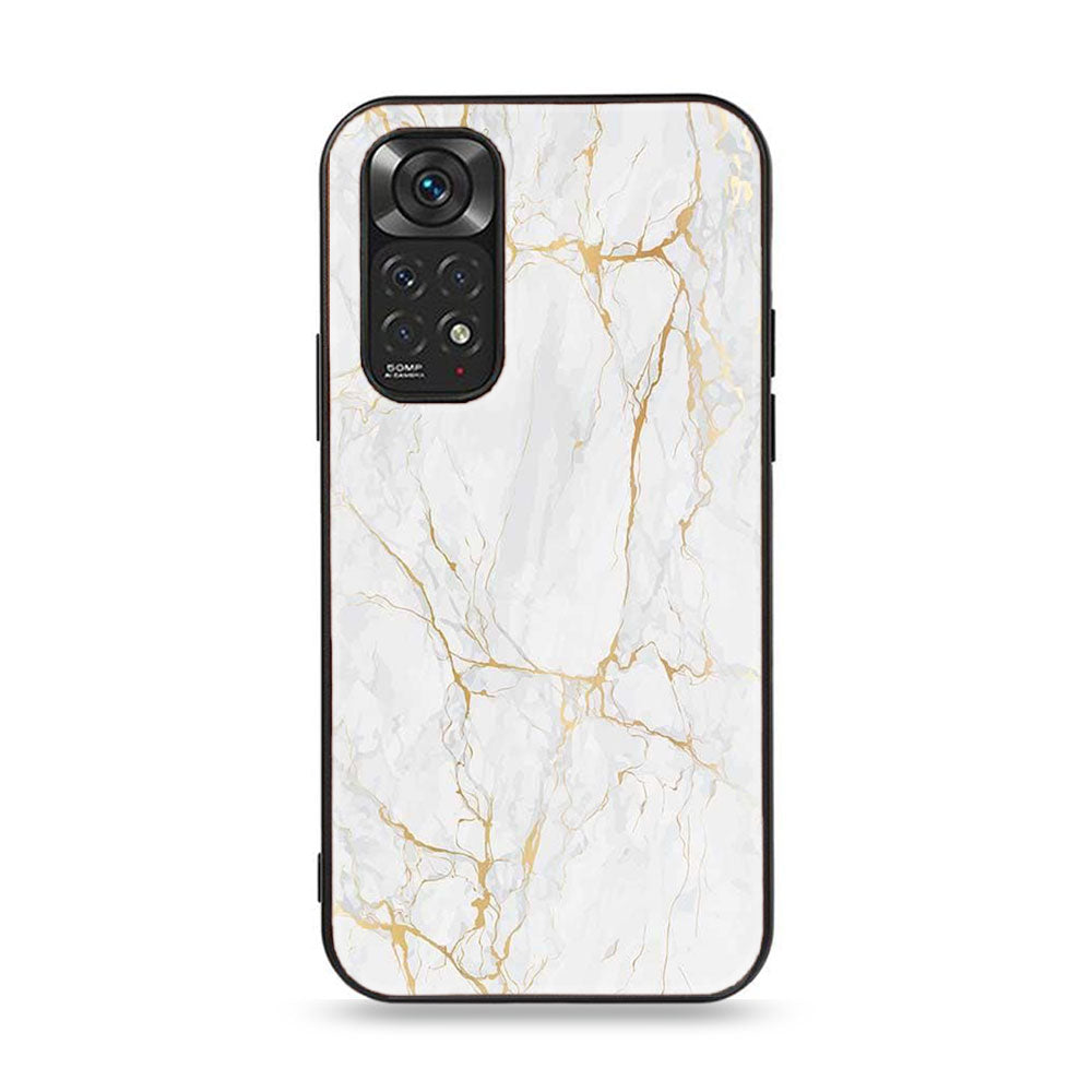 Xiaomi Redmi Note 11 Pro White Marble Series Premium Printed Glass soft Bumper shock Proof Case