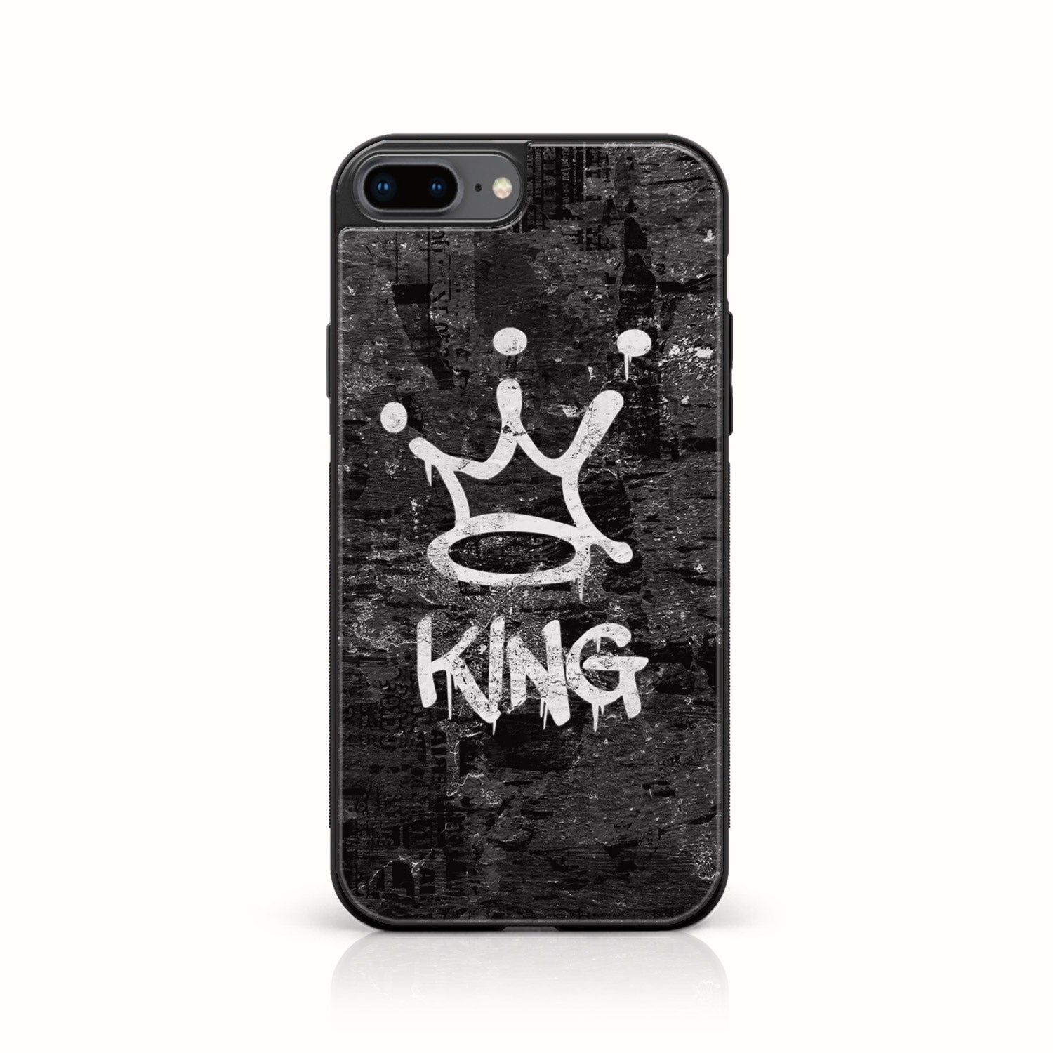 iPhone 7Plus   - King Series V 2.0   Series - Premium Printed Glass soft Bumper shock Proof Case