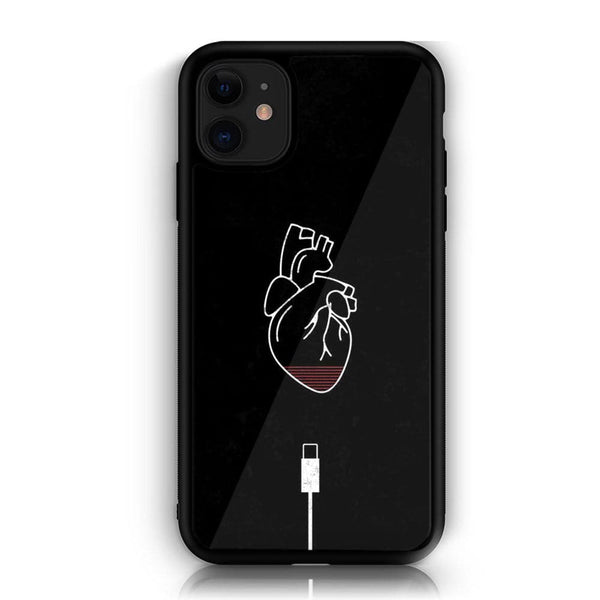 iPhone 11 Heart  Design 8 -  Premium Printed Glass soft Bumper shock Proof Case CS-26164 CS-26432