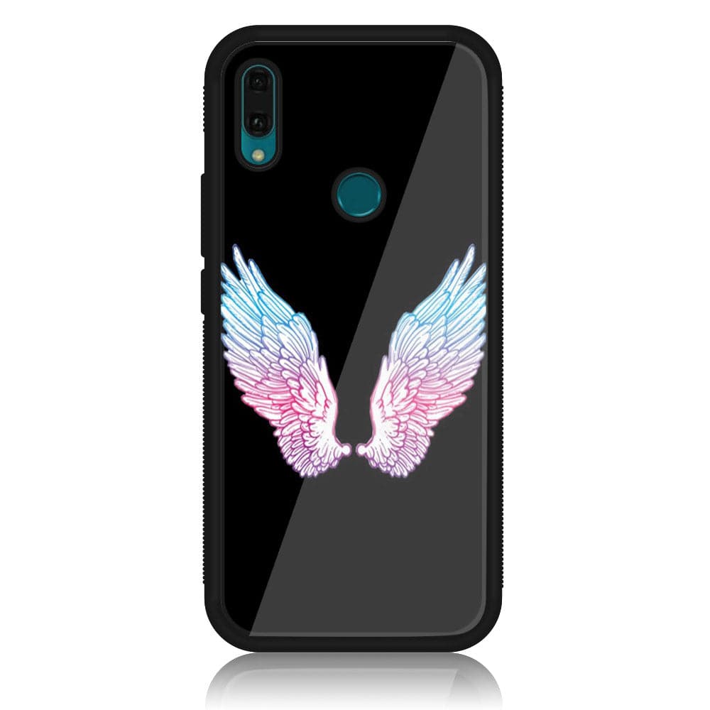 Huawei Y9 (2019) - Angel Wings Series - Premium Printed Glass soft Bumper shock Proof Case