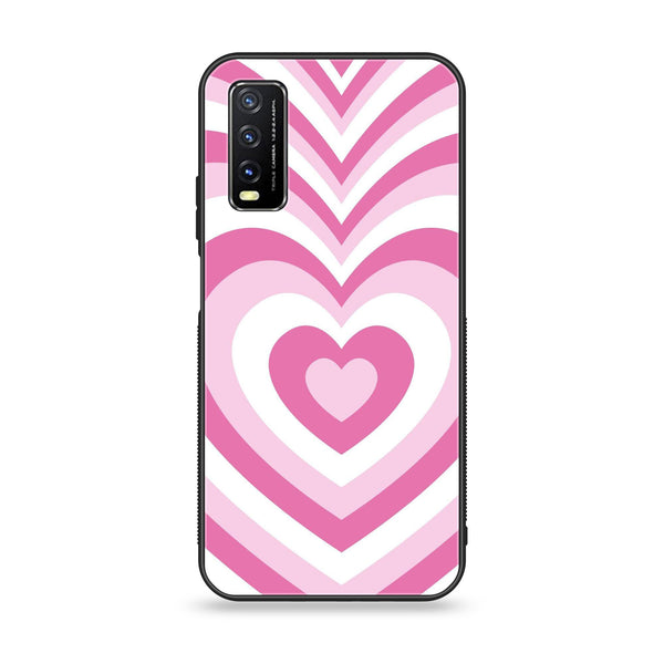 Vivo Y20 2021 Heart Beat Design 3 Premium Printed Glass soft Bumper shock Proof Case CS-8784