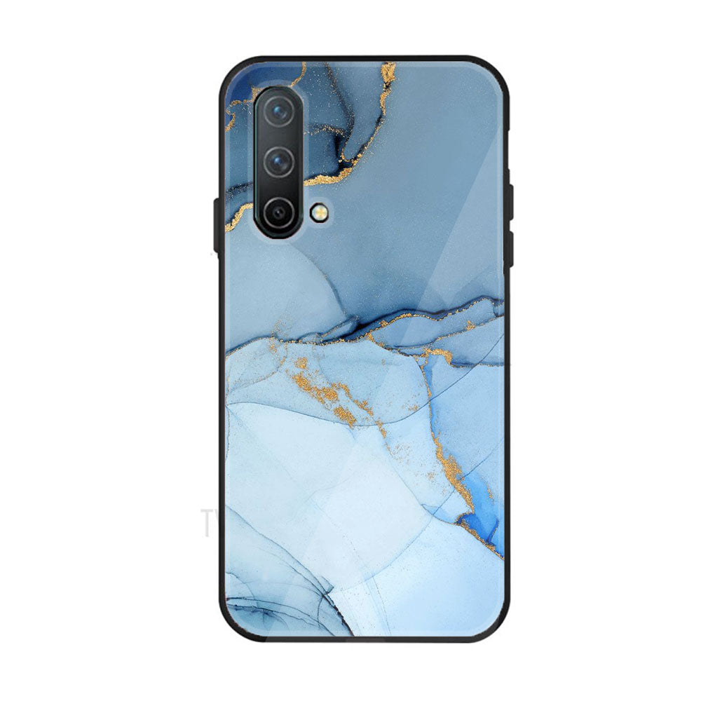 OnePlus Nord CE 5G - Blue Marble Series - Premium Printed Glass soft Bumper shock Proof Case