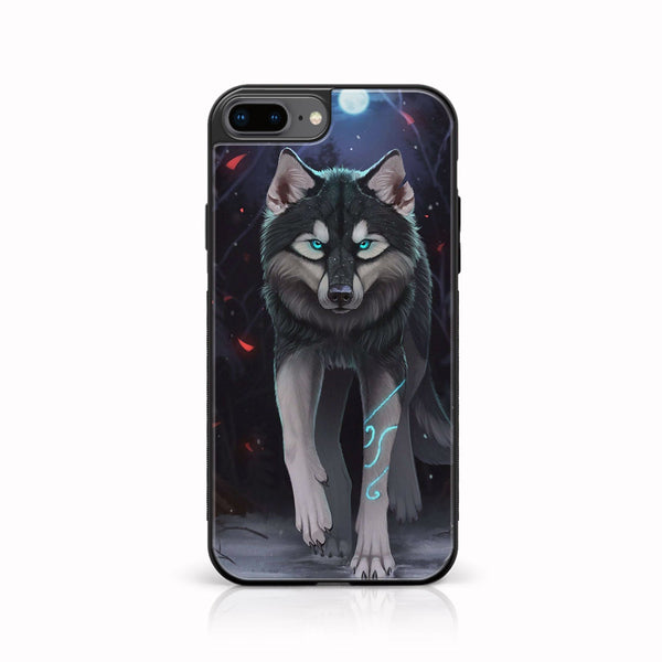 iPhone 8 Plus/7 Plus - Wolf Design 8  Premium Printed Glass soft Bumper shock Proof Case CS-16650