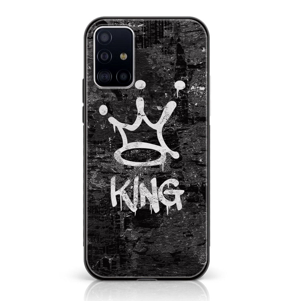 Samsung Galaxy A71 - King Series V 2.0  Series - Premium Printed Glass soft Bumper shock Proof Case