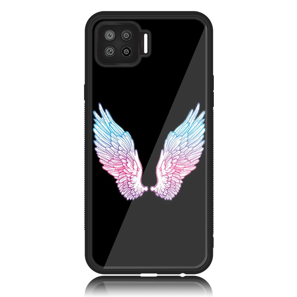 Oppo F17 Pro - Angel Wings Series - Premium Printed Glass soft Bumper shock Proof Case