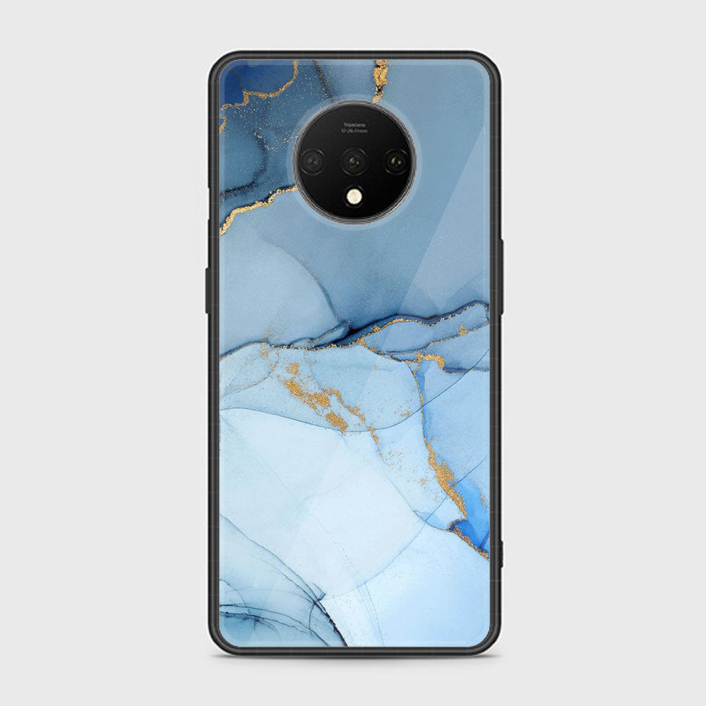 OnePlus 7T - Blue Marble Series - Premium Printed Glass soft Bumper shock Proof Case