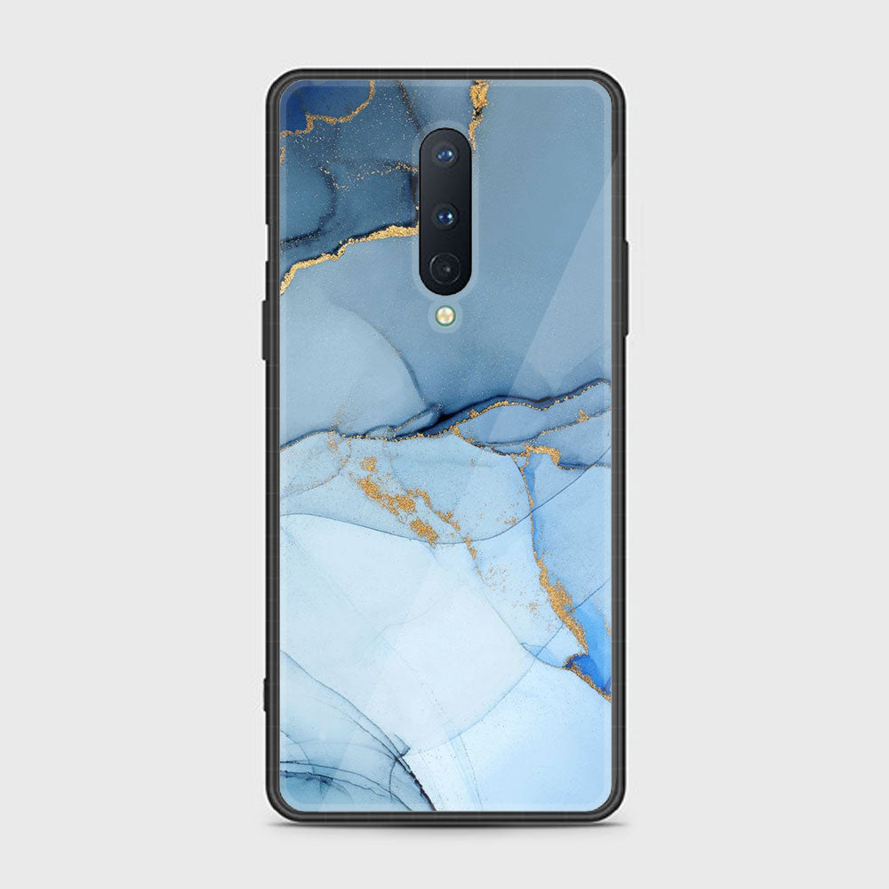 OnePlus 8- Blue Marble Series - Premium Printed Glass soft Bumper shock Proof Case