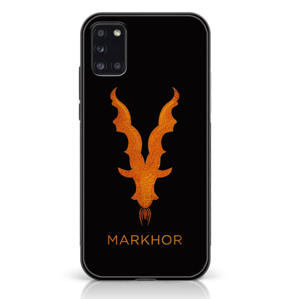 Samsung Galaxy A31 - Markhor Design 12 - Premium Printed Glass soft Bumper shock Proof Case  CS-24315