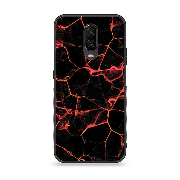 OnePlus 6T - Black Marble Design 8 - Premium Printed Glass soft Bumper shock Proof Case CS-17394