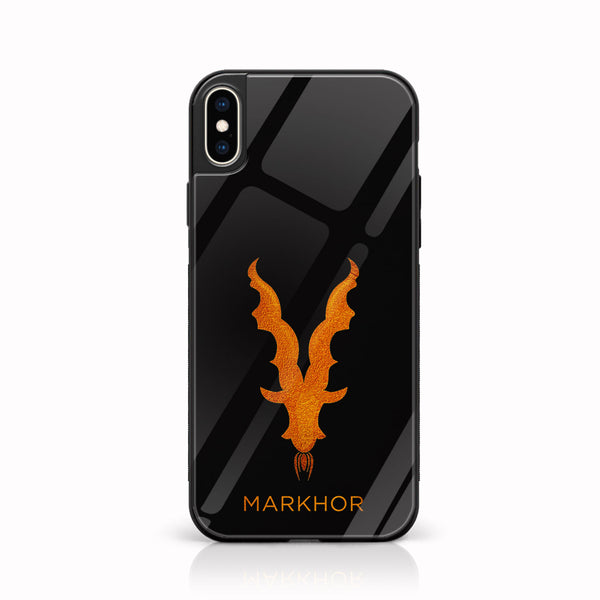 iPhone XS Max - Markhor  Series Design 12  - Premium Printed Glass soft Bumper shock Proof Case  CS-18905