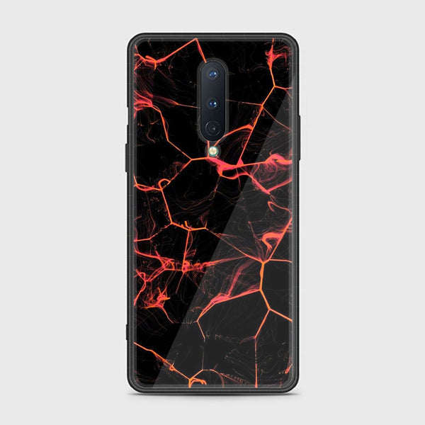 OnePlus 8 - Black Marble Design 8 - Premium Printed Glass soft Bumper shock Proof Case CS-20615