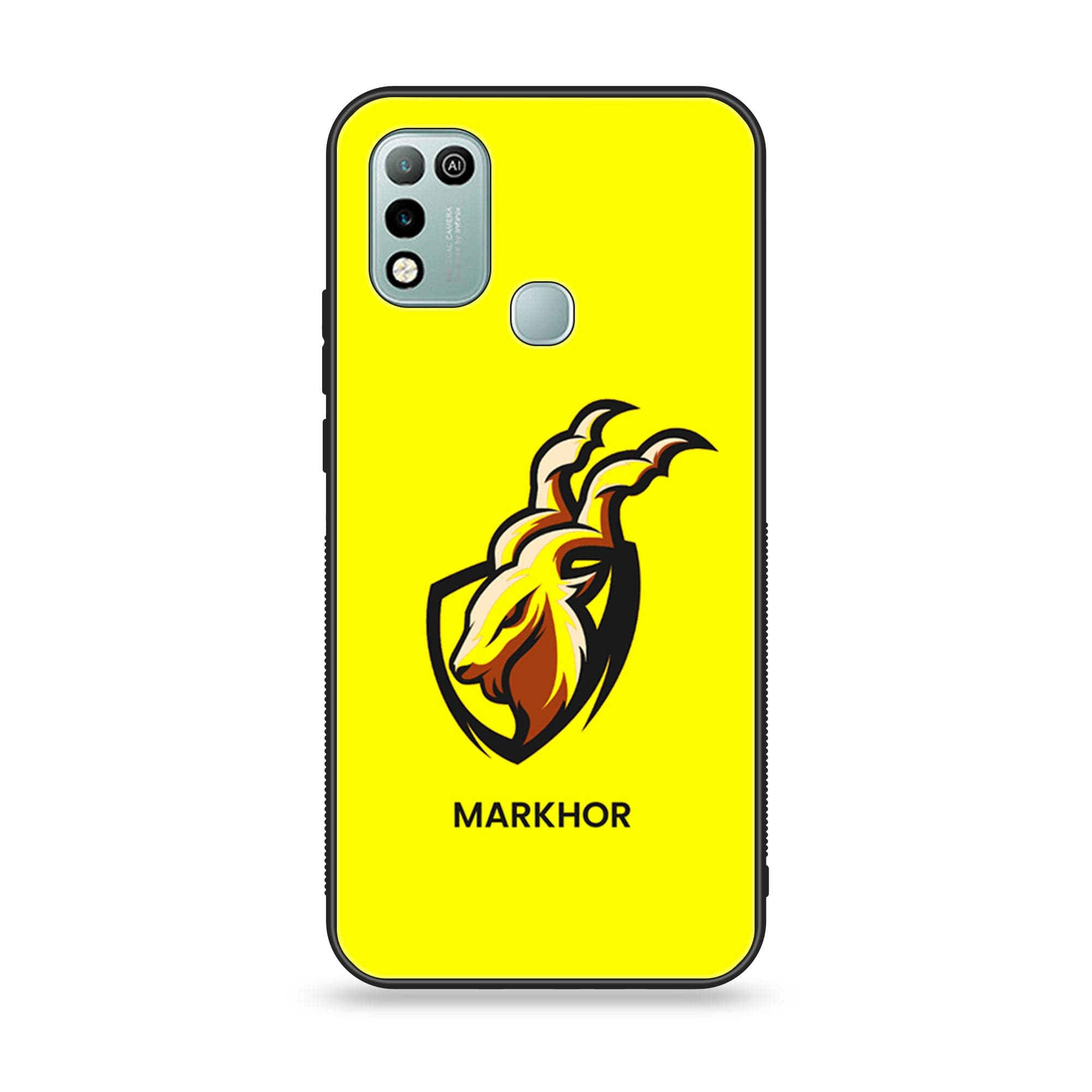 Infinix Hot 10 Play- Markhor Series - Premium Printed Glass soft Bumper shock Proof Case