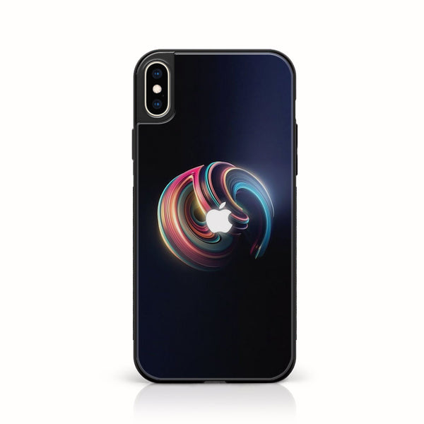 iPhone X/XS - Apple Logo Series  Design 8 - Premium Printed Glass soft Bumper shock Proof Case  CS-20082