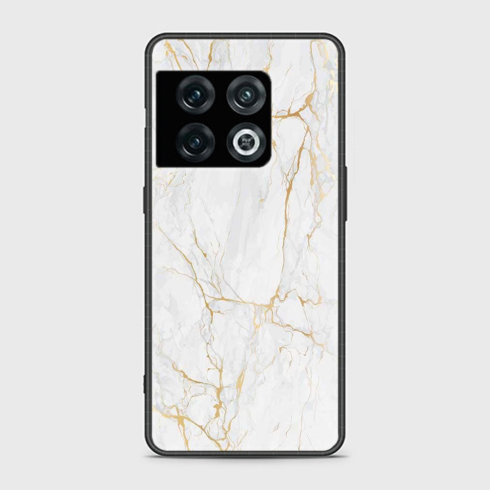 Oneplus 10 Pro 5G White Marble Series Premium Printed Glass soft Bumper shock Proof Case