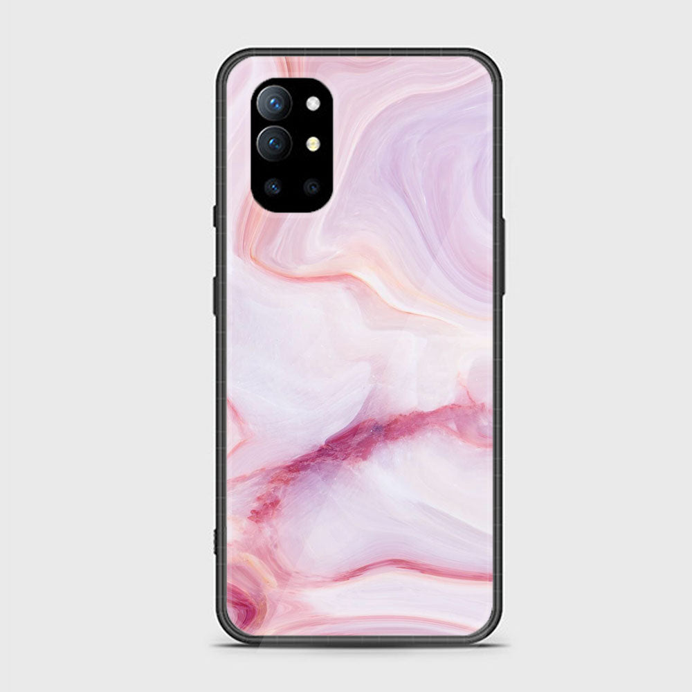 OnePlus 9R - Pink Marble Series - Premium Printed Glass soft Bumper shock Proof Case