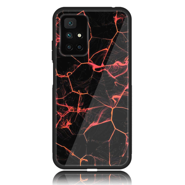 Redmi 10 - Black Marble Design 8 - Premium Printed Glass soft Bumper shock Proof Case CS-9748