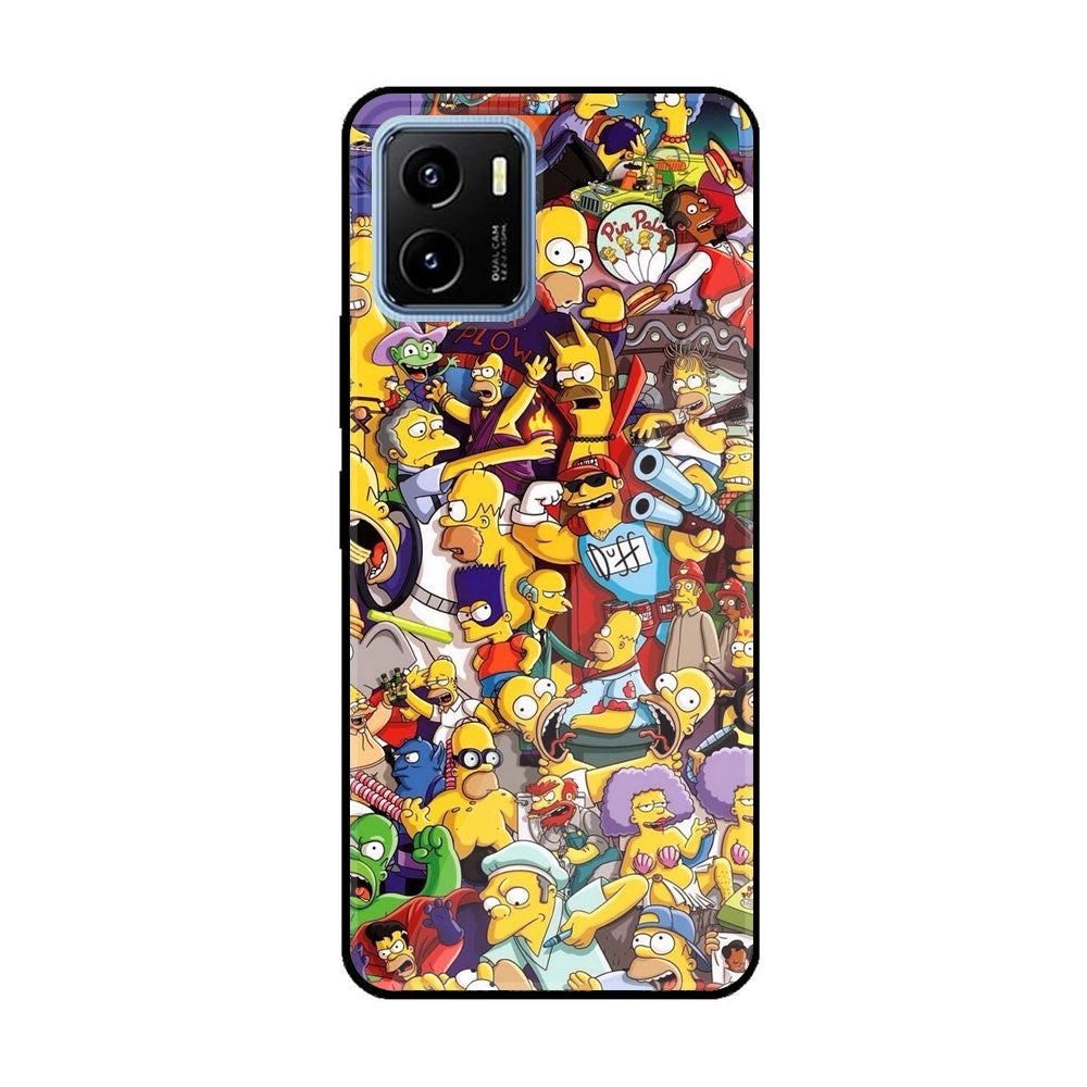 Vivo Y15a Cartoon Series Premium Printed Glass soft Bumper shock Proof Case