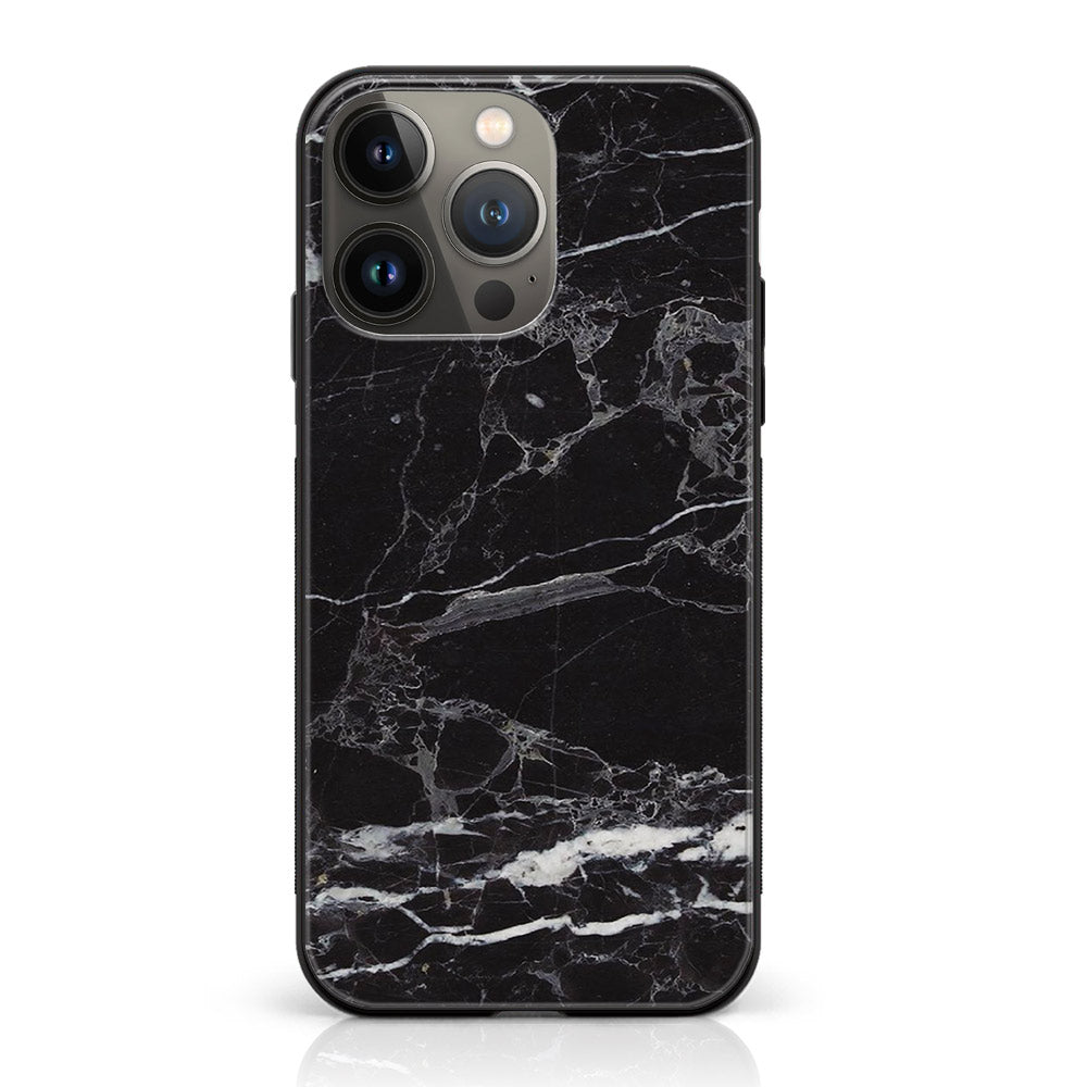 iPhone 12 Pro Max  - Black Marble V 2.0 Series - Premium Printed Glass soft Bumper shock Proof Case