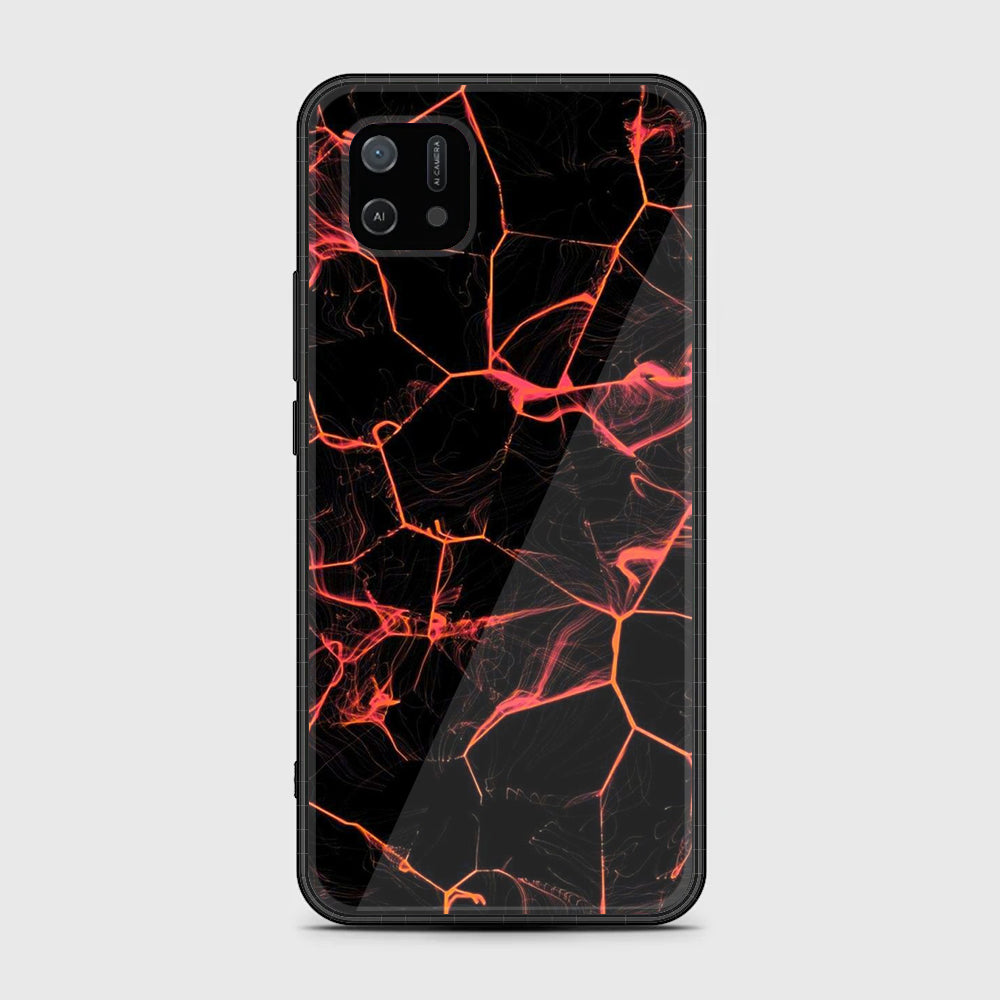 OPPO A16k Black Marble Series  Premium Printed Glass soft Bumper shock Proof Case