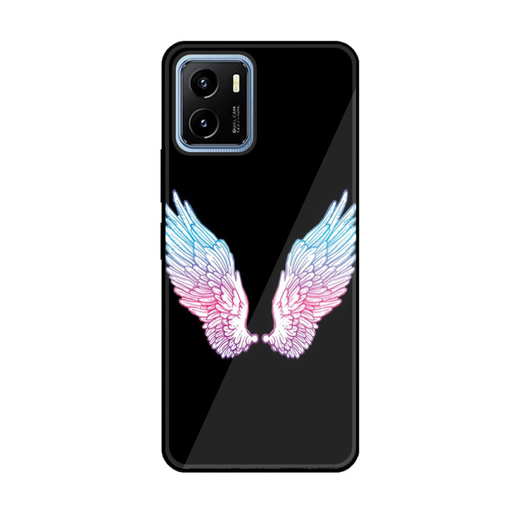 Vivo Y15a Angel Wings Series Premium Printed Glass soft Bumper shock Proof Case