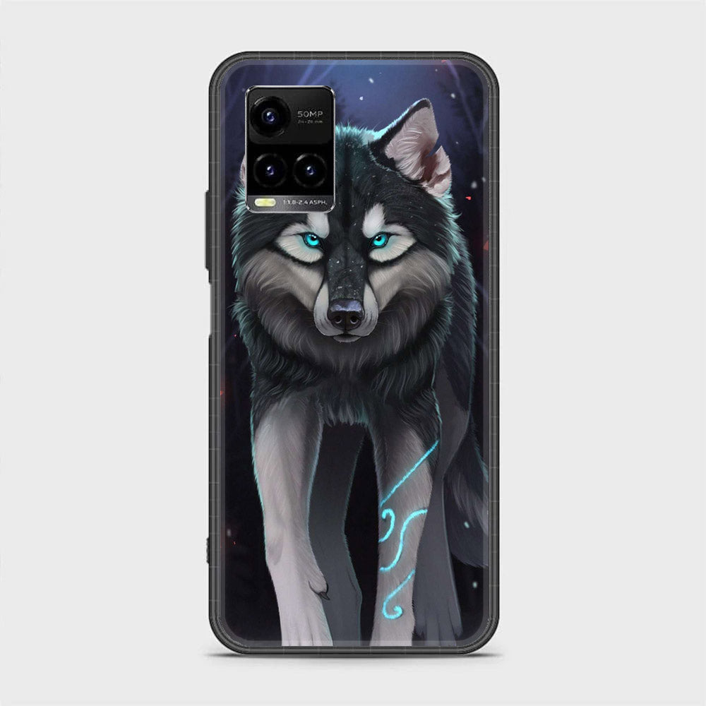 Vivo Y21  - Wolf Series - Premium Printed Glass soft Bumper shock Proof Case