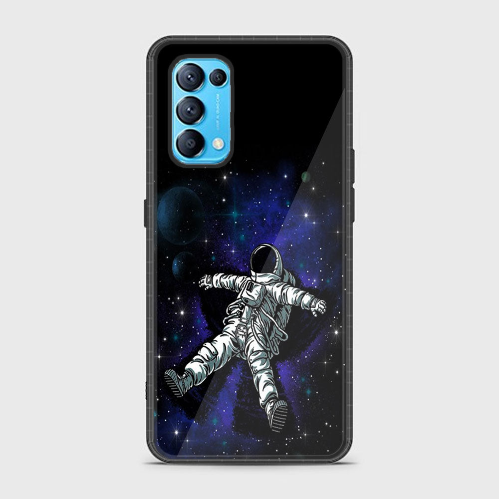 Oppo Find X3 Space Astronaut Premium Printed Glass soft Bumper shock Proof Case