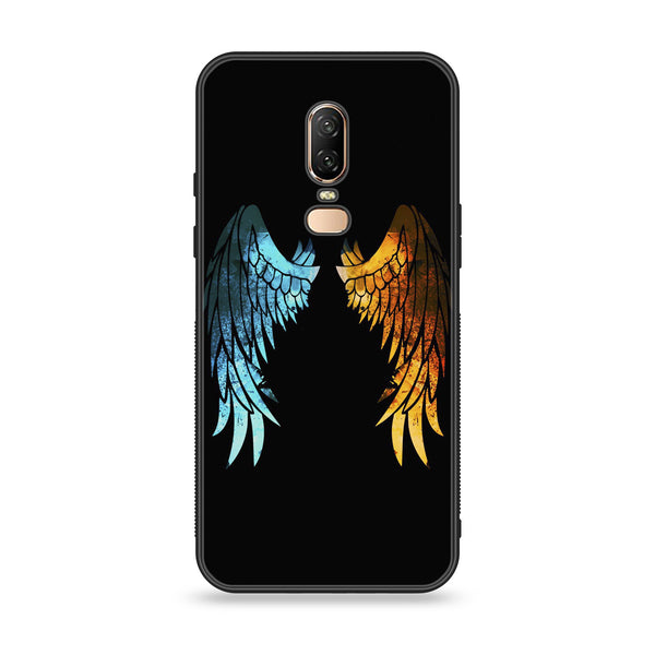 OnePlus 6 - Angel wings 2.0 Design 8 - Premium Printed Glass soft Bumper shock Proof Case CS-17100