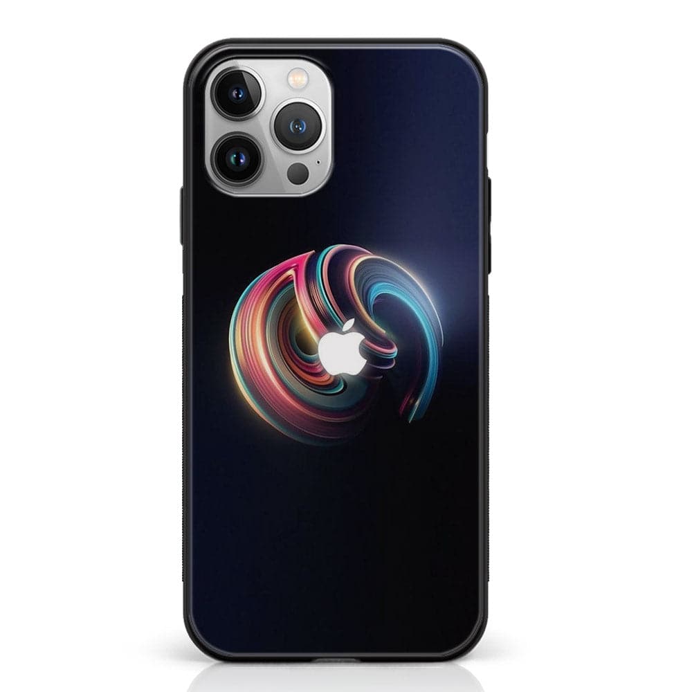 iPhone 12 Pro - Apple logo Series - Premium Printed Glass soft Bumper shock Proof Case