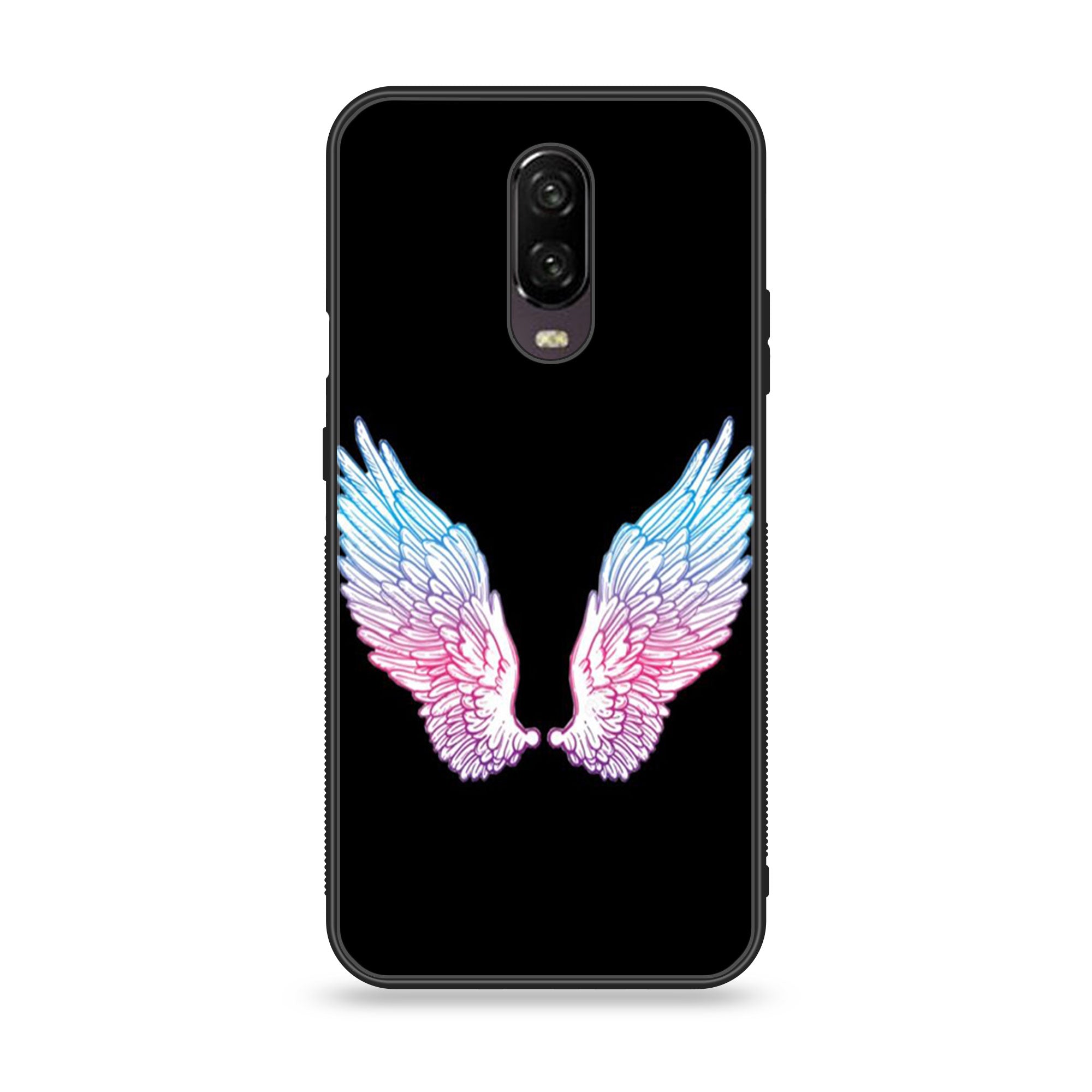 OnePlus 6T - Angel Wings Series - Premium Printed Glass soft Bumper shock Proof Case