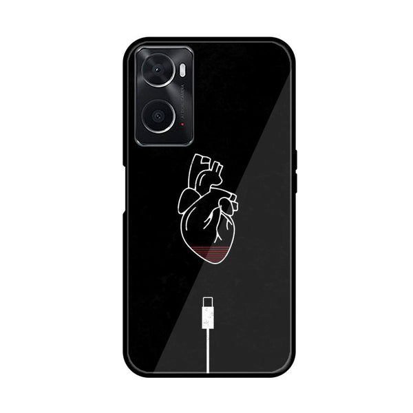 OPPO A76 / OPPO A36/ Oppo A96  Heart Design 8 Premium Printed Glass soft Bumper shock Proof Case CS-27787
