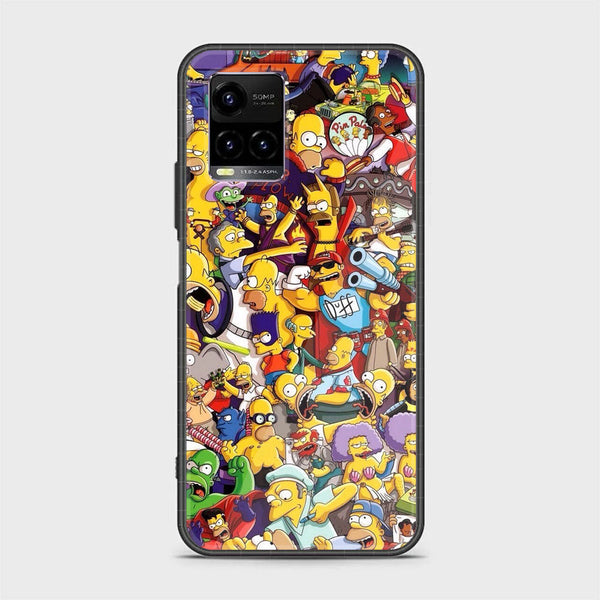 Vivo Y21 4G/ Y33s/ Y21s/ Y21A/ Y21T/Y33T Cartoon Design 8 Premium Printed Glass soft Bumper shock Proof Case CS-28113