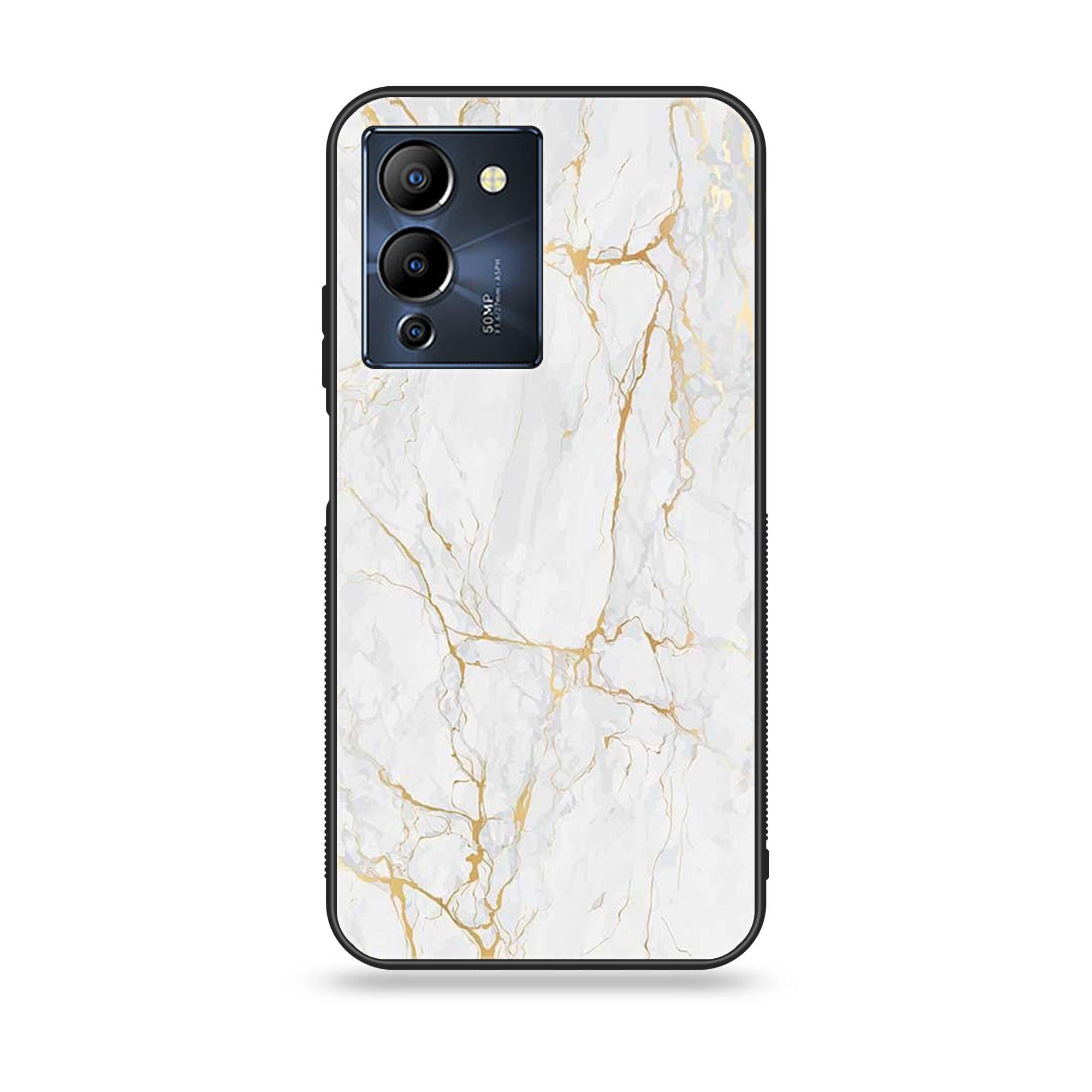 Infinix Note 12 G96 White Marble Series Premium Printed Glass soft Bumper shock Proof Case