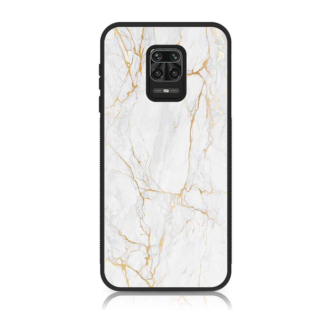 Xiaomi Redmi Note 9S - White Marble Series - Premium Printed Glass soft Bumper shock Proof Case