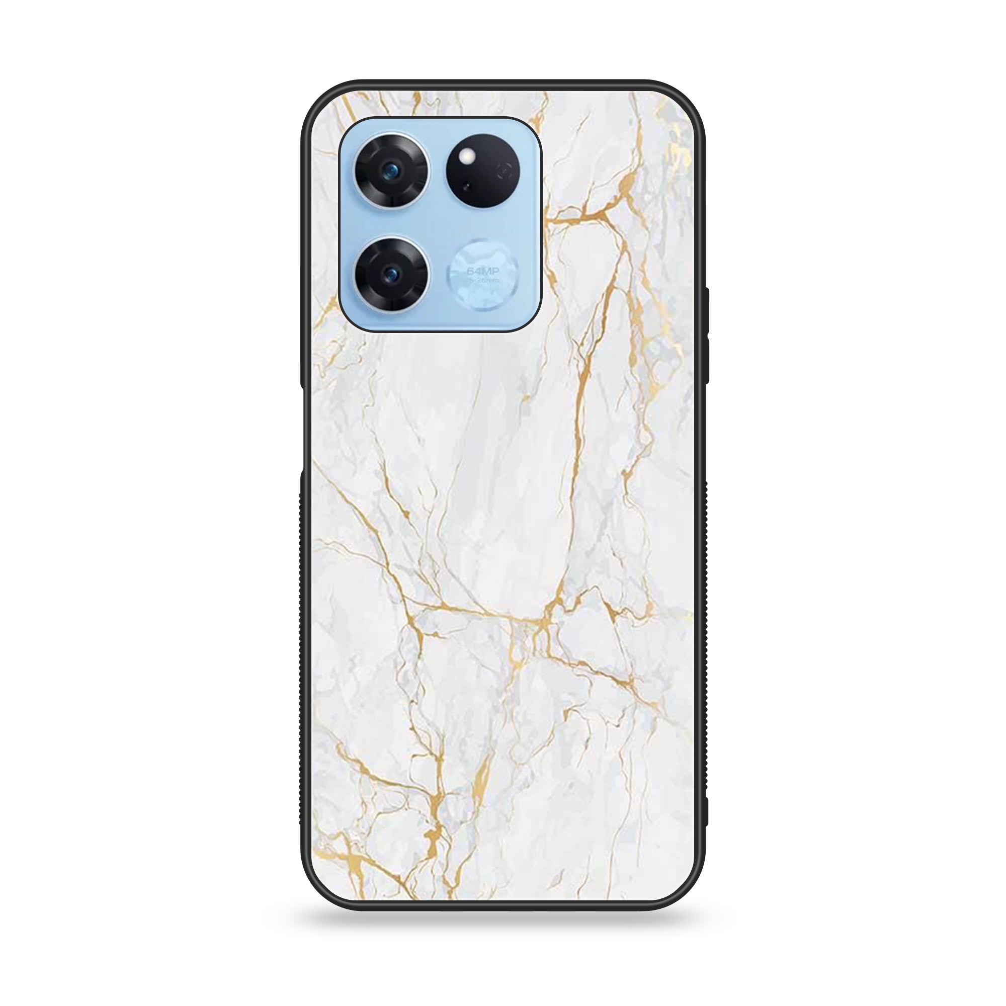 OnePlus Ace Racing - White Marble Series - Premium Printed Glass soft Bumper shock Proof Case