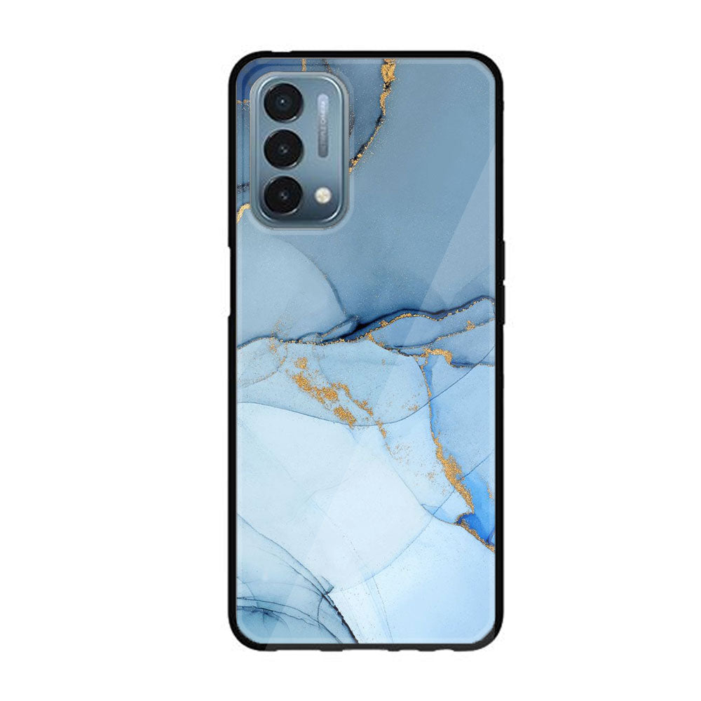 OnePlus Nord N200 5G - Blue Marble Series - Premium Printed Glass soft Bumper shock Proof Case