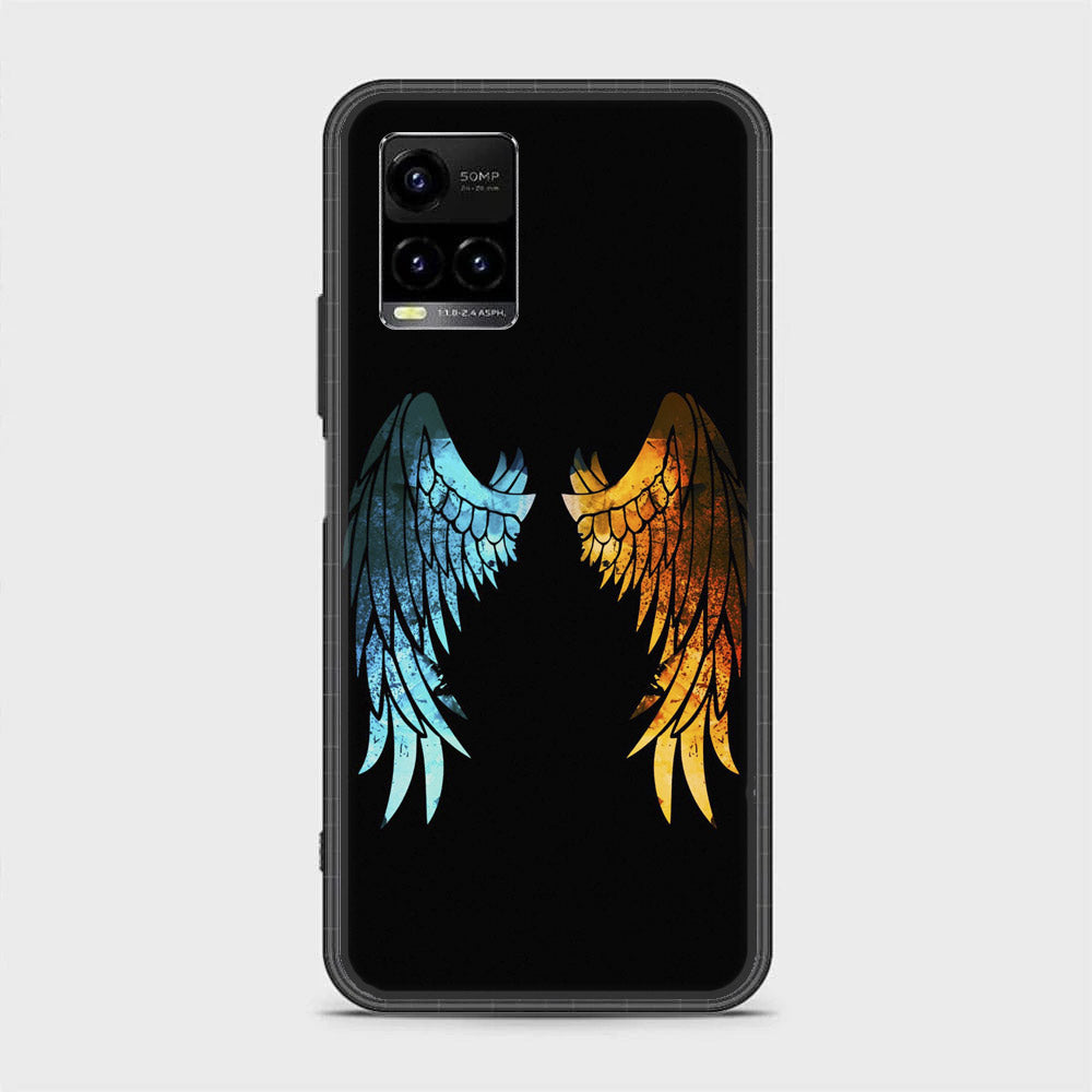 Vivo Y21 - Angel Wings 2.0 Series - Premium Printed Glass soft Bumper shock Proof Case