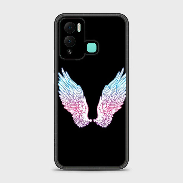 Infinix Hot 12 Play - Angel Wings Design 8- Premium Printed Glass soft Bumper shock Proof Case CS-18595