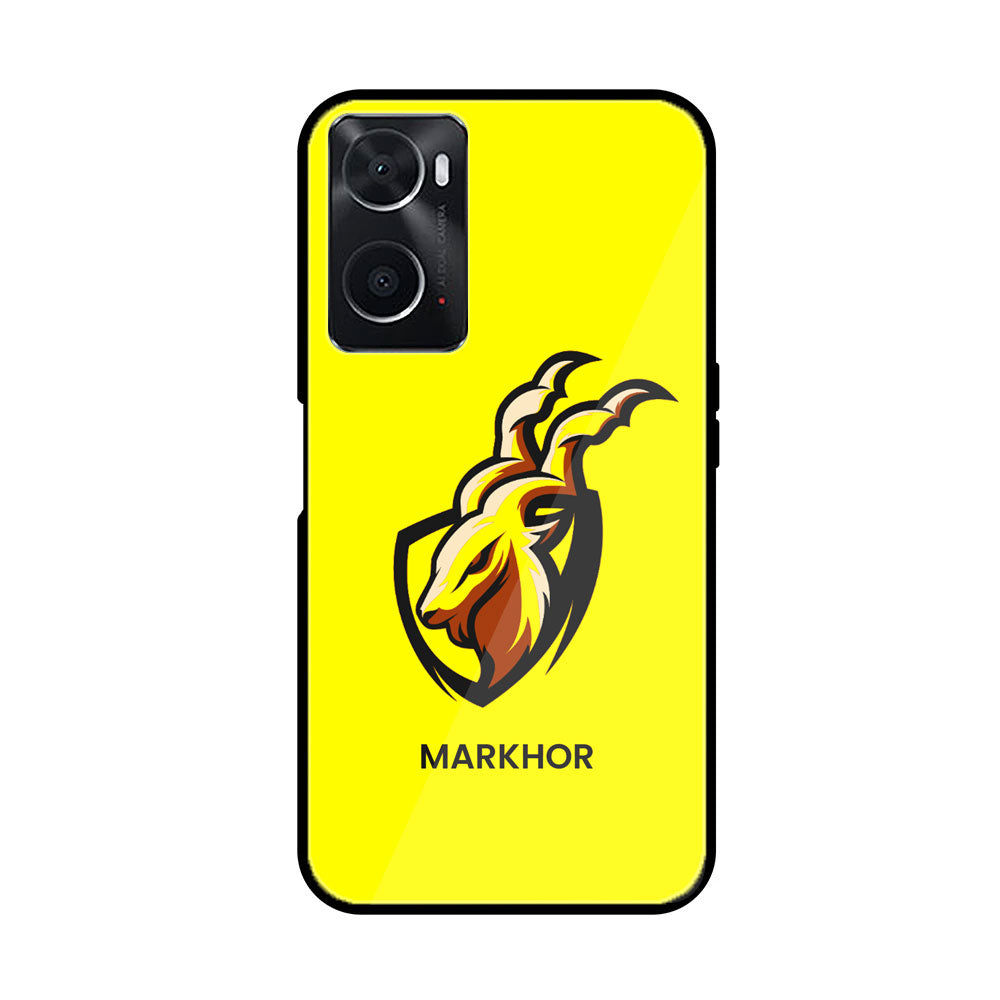 oppo A96 Markhor Series  Premium Printed Glass soft Bumper shock Proof Case