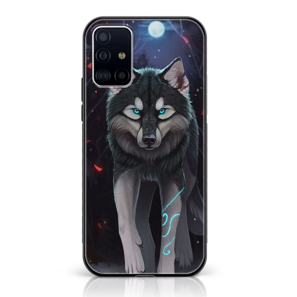 Samsung Galaxy A71  Wolf Series Premium Printed Glass soft Bumper shock Proof Case