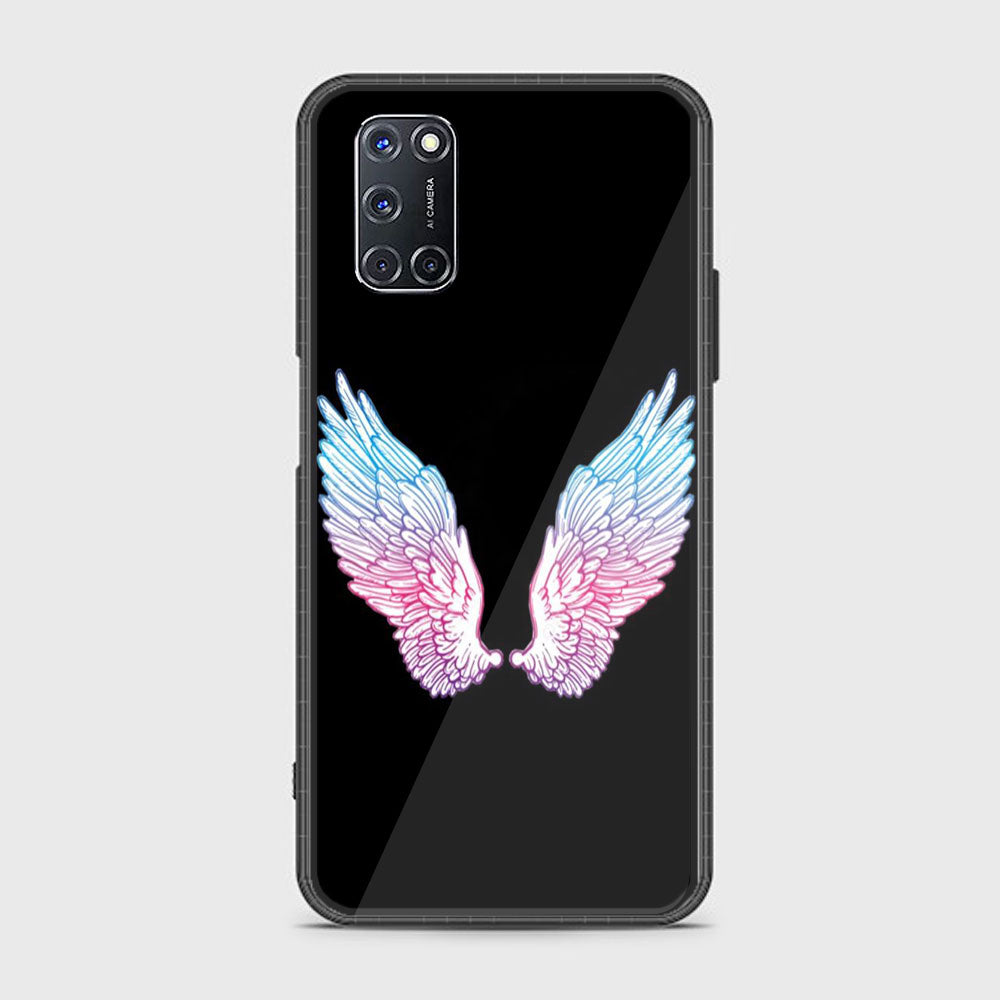 Oppo A52 - Angel Wings Series - Premium Printed Glass soft Bumper shock Proof Case